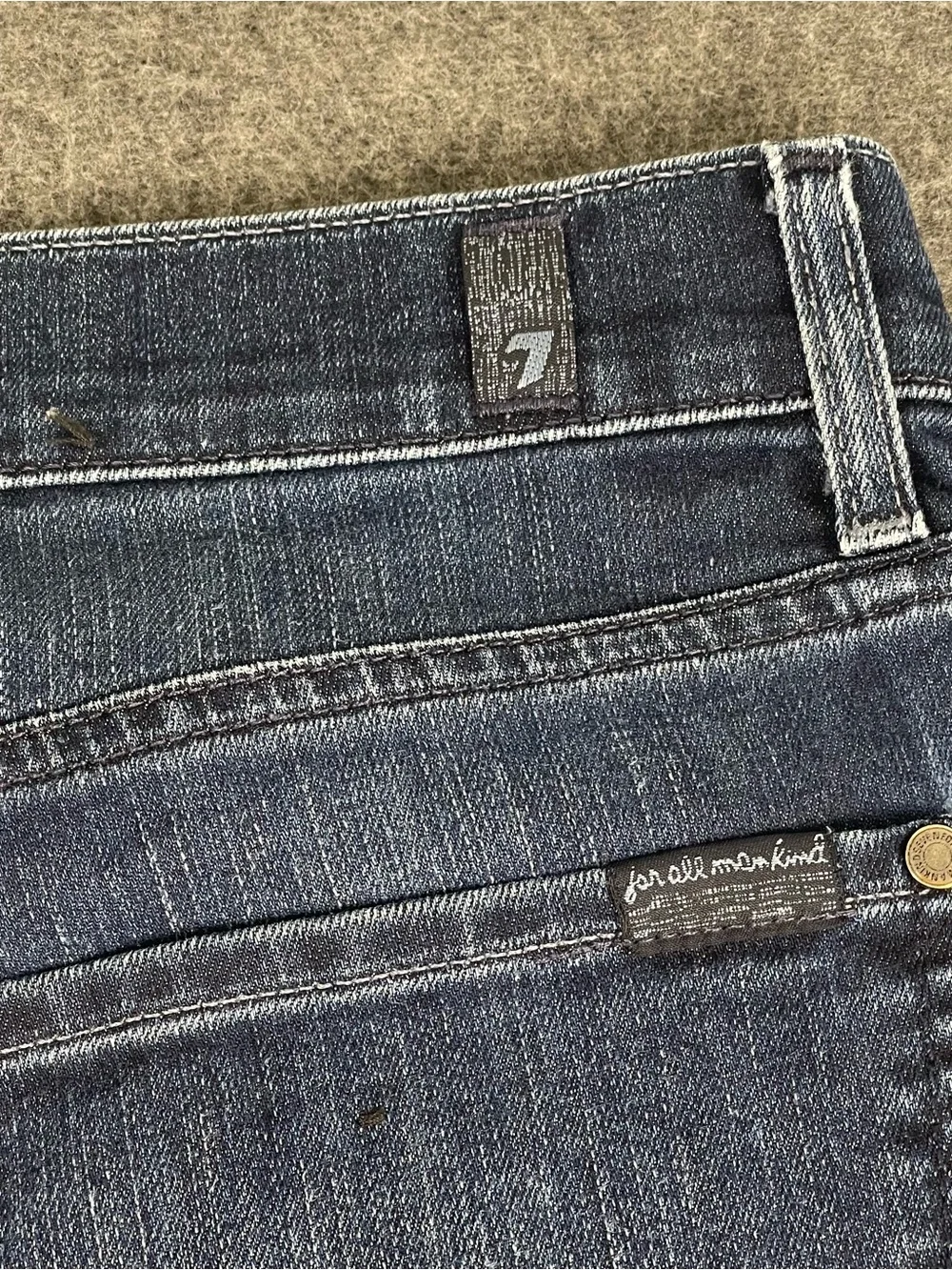 7 For All Mankind Jeans Mens 36x30 Blue Slimmy Slim Straight Stretch Dark Wash